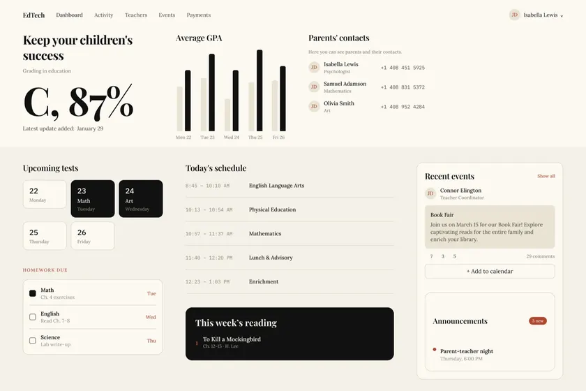 Lumen: A student learning dashboard