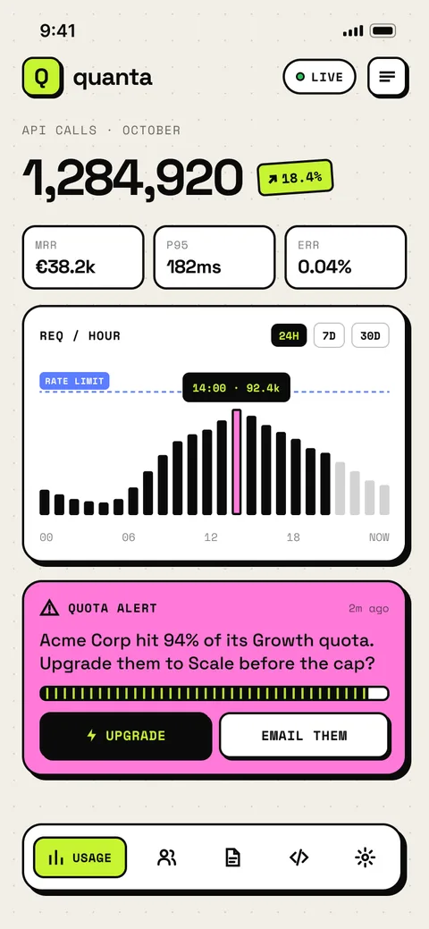Quanta: Usage-based billing for an API